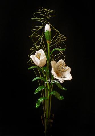 поздравительная открытка цветы из бисера